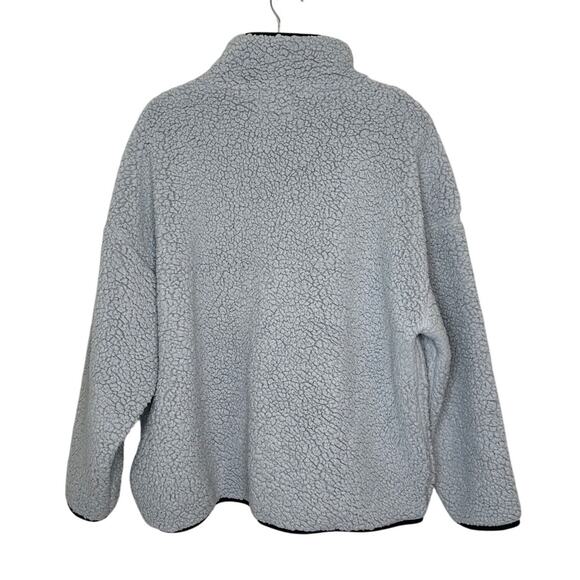 Lou & Grey Grey Black Color Block Fleece 1/4 Zip Jacket Pocket Outdoor Winter XL - Picture 2 of 8